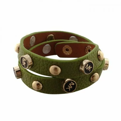Michael Kors Embossed Leather Green Bracelets