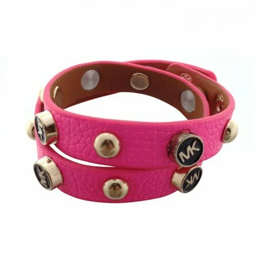 Michael Kors Embossed Leather Pink Bracelets