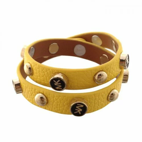 Michael Kors Embossed Leather Yellow 005 Bracelets