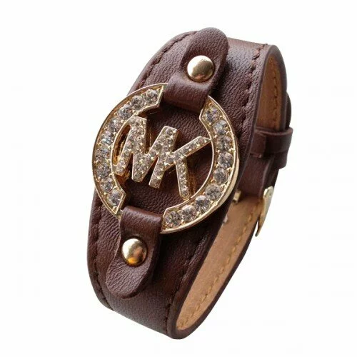 Michael Kors Leather Logo Coffee 005 Bracelets