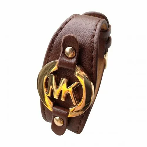 Michael Kors Leather Logo Coffee Bracelets