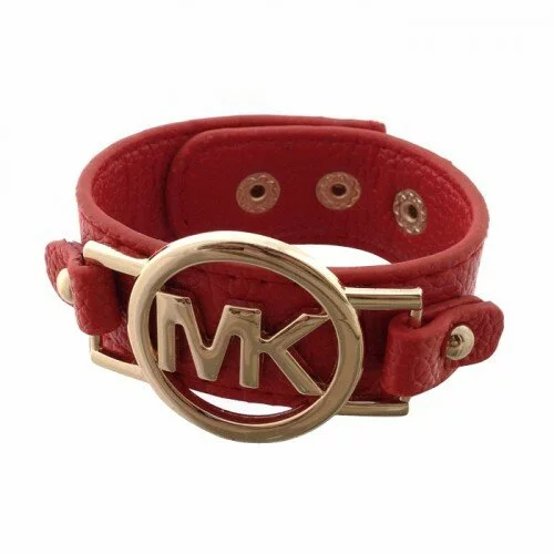 Michael Kors Leather Logo Red 005 Bracelets