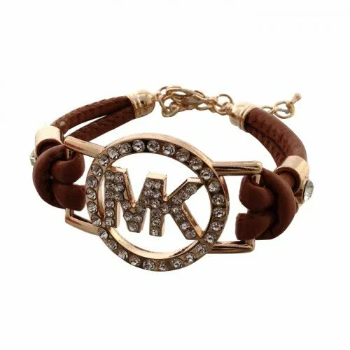 Michael Kors Rhinestone Logo Brown Bracelets