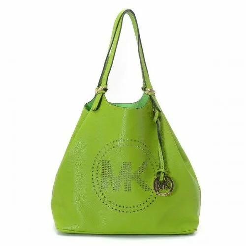 Michael Kors Large Perforated-Logo Grab Bag Green