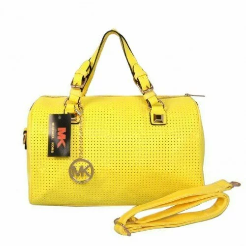Michael Kors Perforated Large Yellow Satchels