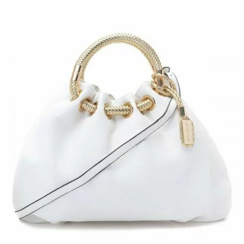Michael Kors Skorpios Textured Leather Ring Tote White