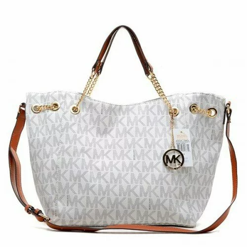 Michael Kors Chain Large White Red Totes