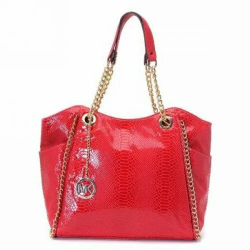 Michael Kors Chelsea Two-Tone Large Red Totes