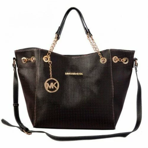 Michael Kors Perforated Chain Large Coffee Totes